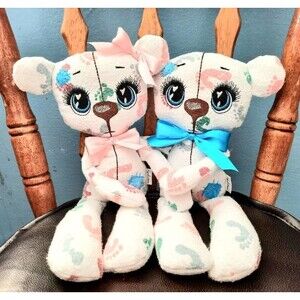 Handmade Plush Bear hospital blanket Patchwork Baby Girl Boy Personalizable Cute